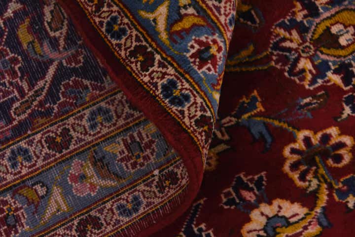 9' 7 x 12' 10 Hand Knotted Kashan Persian Wool Rug