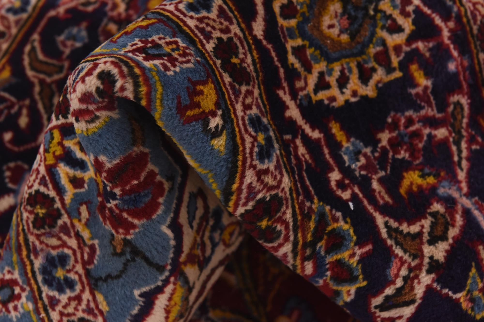9' 7 x 12' 10 Hand Knotted Kashan Persian Wool Rug