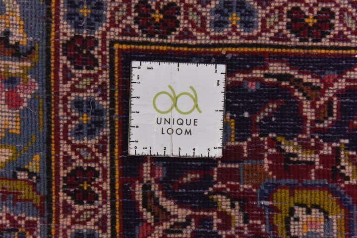 9' 7 x 12' 10 Hand Knotted Kashan Persian Wool Rug