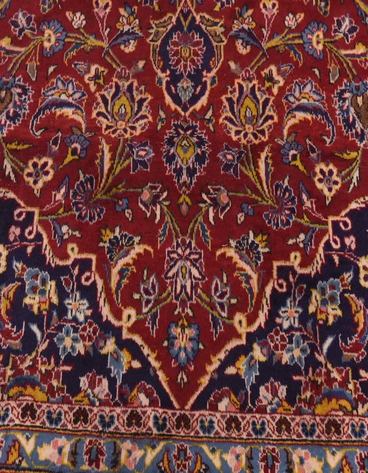 Detail image of 9' 7 x 12' 10 Hand Knotted Kashan Persian Wool Rug