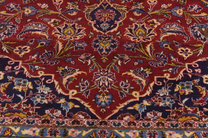 9' 7 x 12' 10 Hand Knotted Kashan Persian Wool Rug