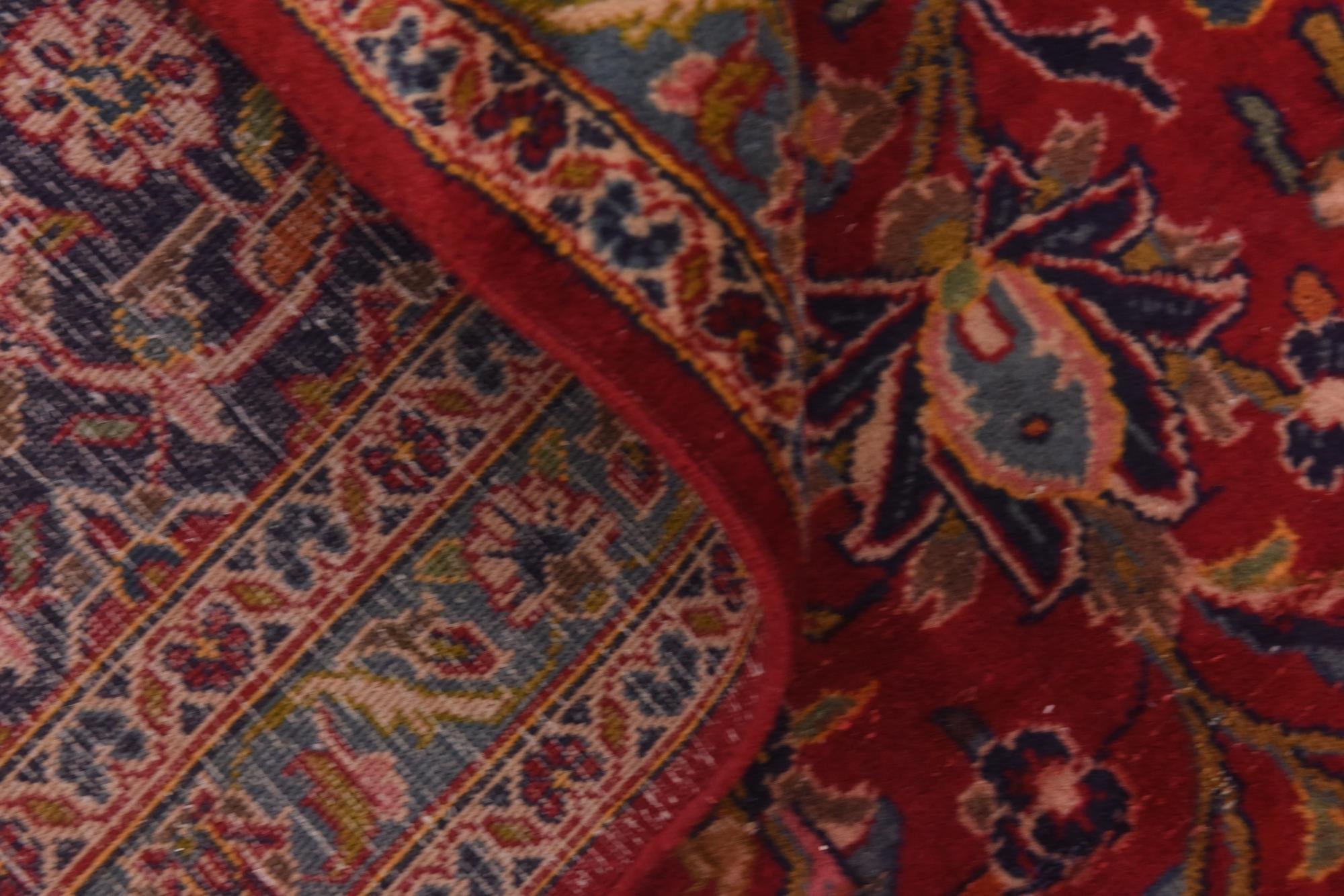 9' 9 x 13' 3 Hand Knotted Kashan Persian Wool Rug