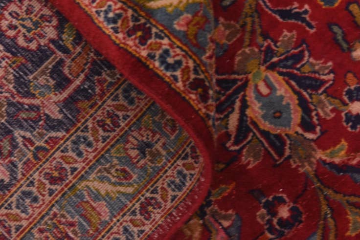 Detail image of 9' 9 x 13' 3 Hand Knotted Kashan Persian Wool Rug