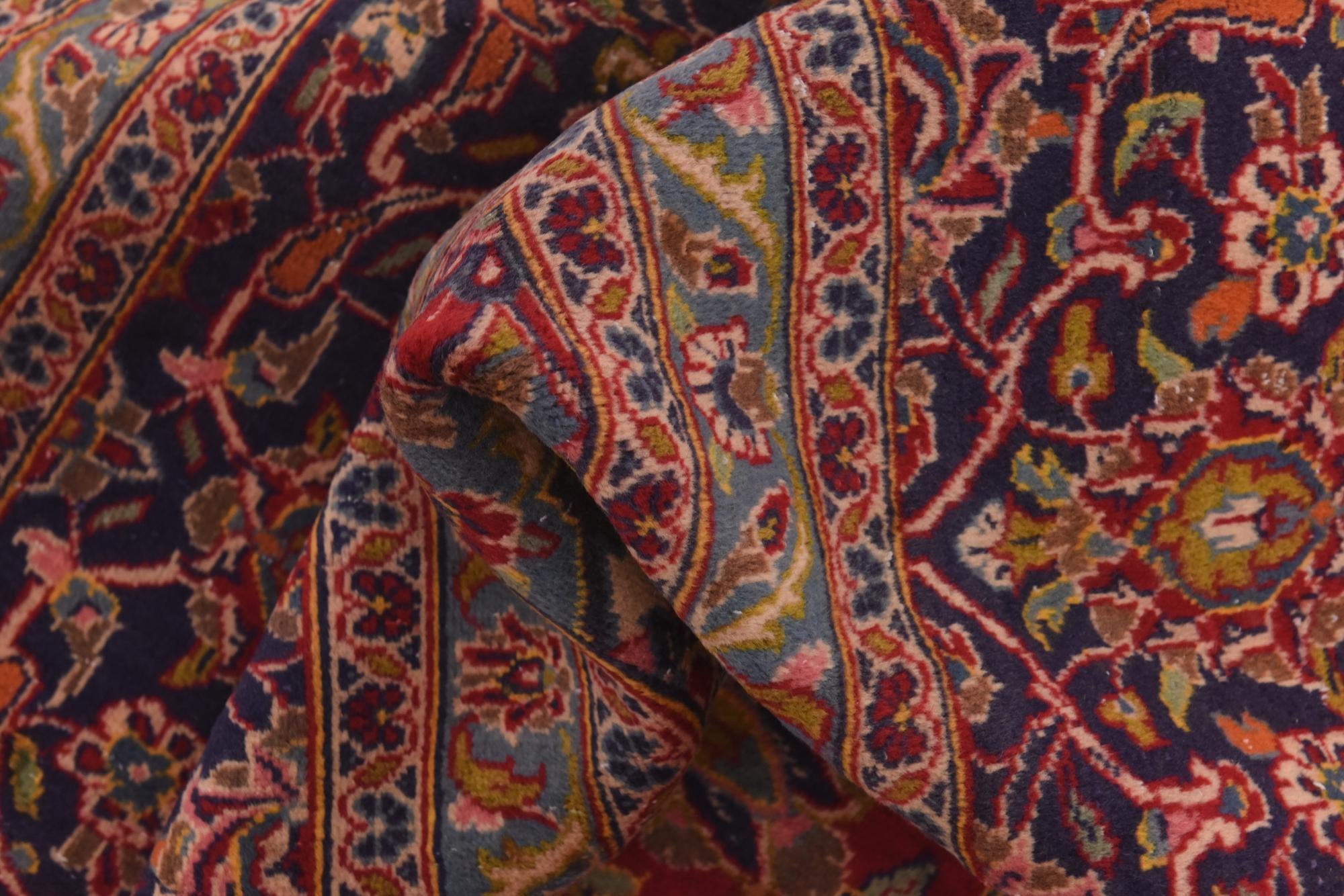 9' 9 x 13' 3 Hand Knotted Kashan Persian Wool Rug