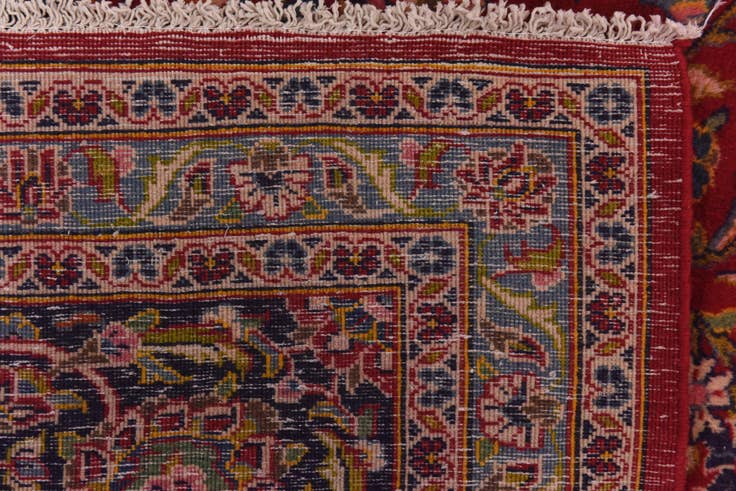 Detail image of 9' 9 x 13' 3 Hand Knotted Kashan Persian Wool Rug
