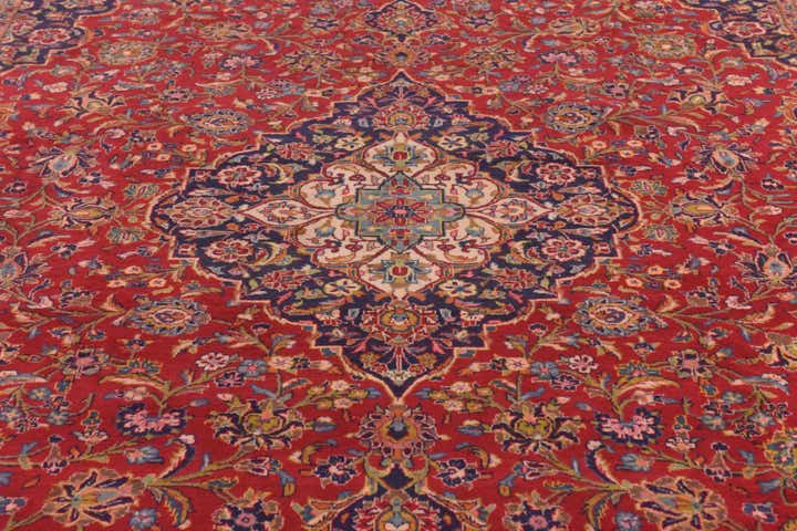 9' 9 x 13' 3 Hand Knotted Kashan Persian Wool Rug