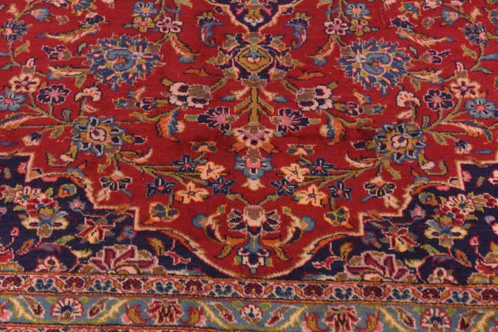 9' 9 x 13' 3 Hand Knotted Kashan Persian Wool Rug