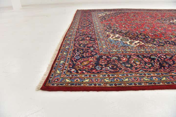 9' 8 x 13' Hand Knotted Kashan Persian Wool Rug