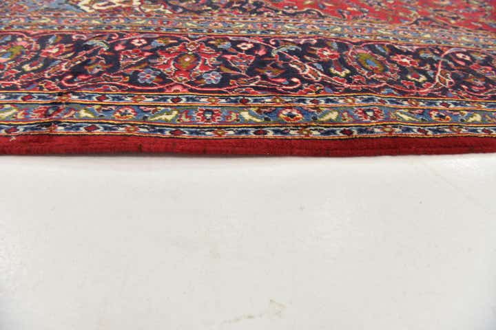 9' 8 x 13' Hand Knotted Kashan Persian Wool Rug