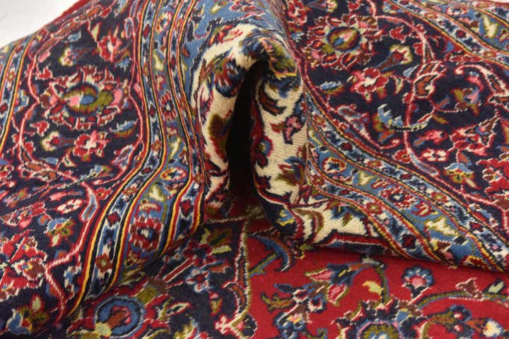 9' 8 x 13' Hand Knotted Kashan Persian Wool Rug