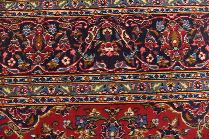 9' 8 x 13' Hand Knotted Kashan Persian Wool Rug