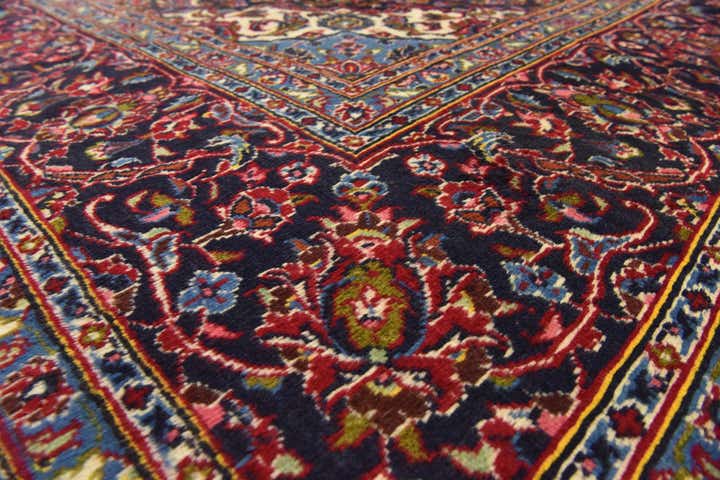 9' 8 x 13' Hand Knotted Kashan Persian Wool Rug