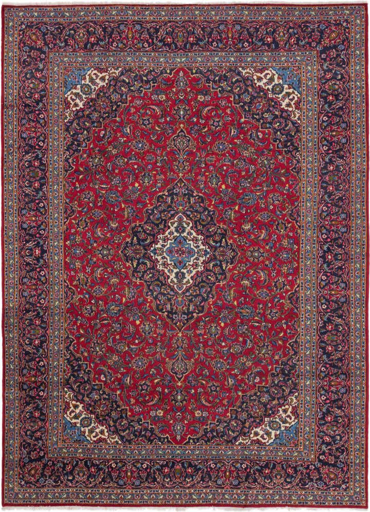 9' 8 x 13' Hand Knotted Kashan Persian Wool Rug