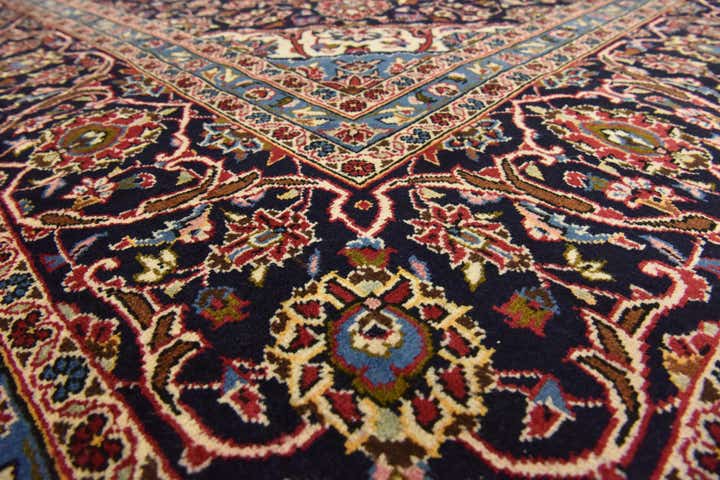 9' 9 x 13' 3 Hand Knotted Kashan Persian Wool Rug