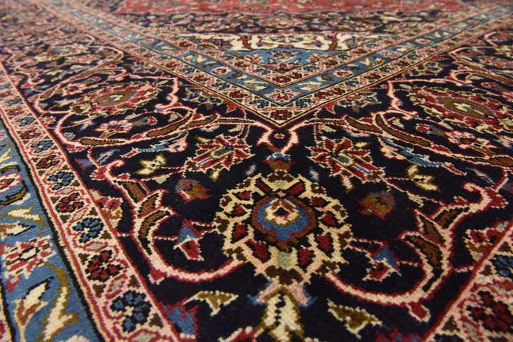 9' 9 x 13' 3 Hand Knotted Kashan Persian Wool Rug