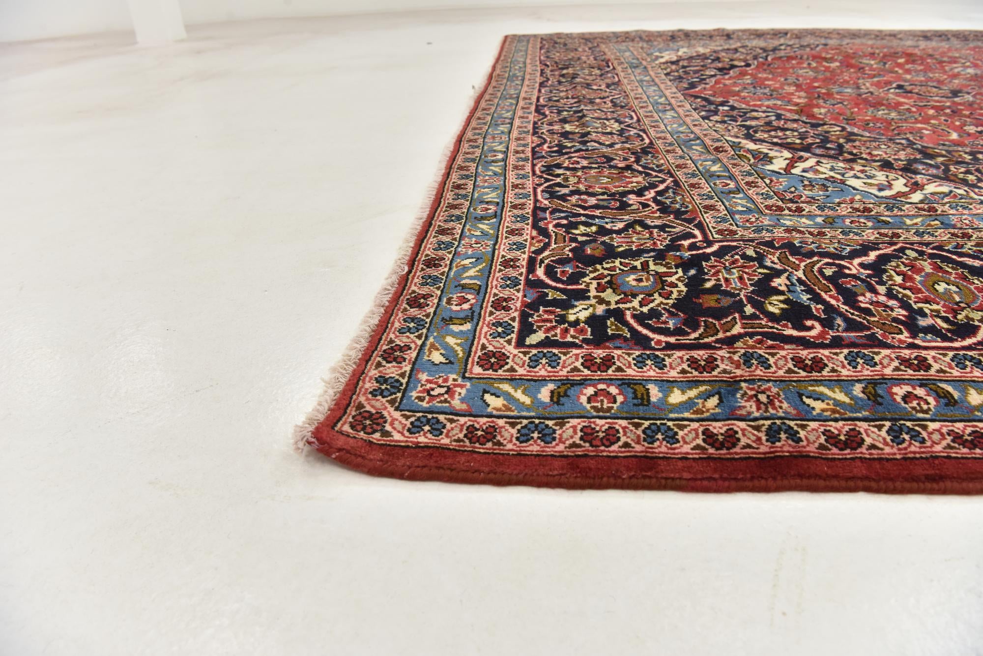 9' 9 x 13' 3 Hand Knotted Kashan Persian Wool Rug