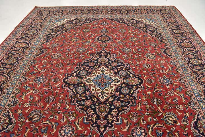 9' 9 x 13' 3 Hand Knotted Kashan Persian Wool Rug