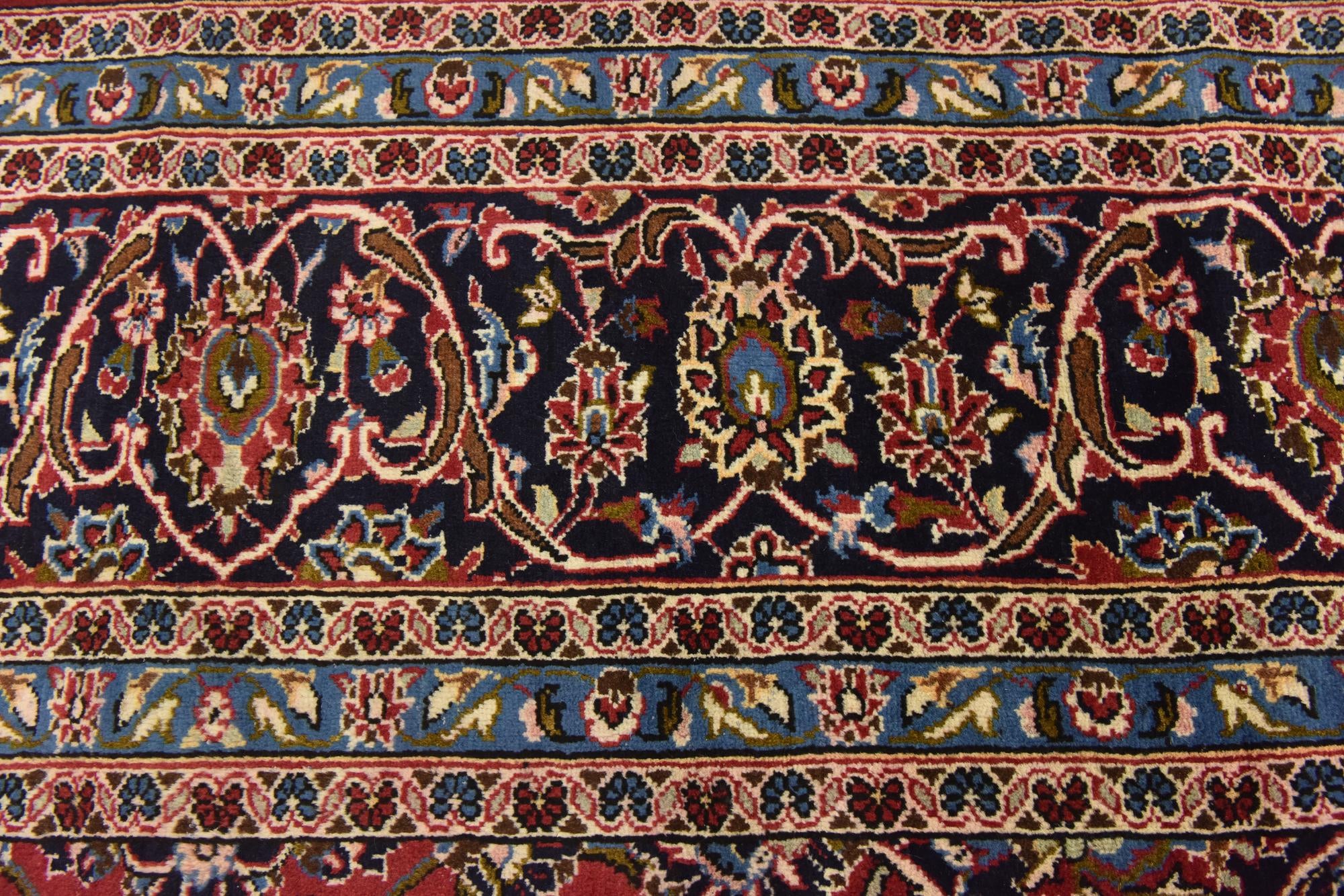 9' 9 x 13' 3 Hand Knotted Kashan Persian Wool Rug