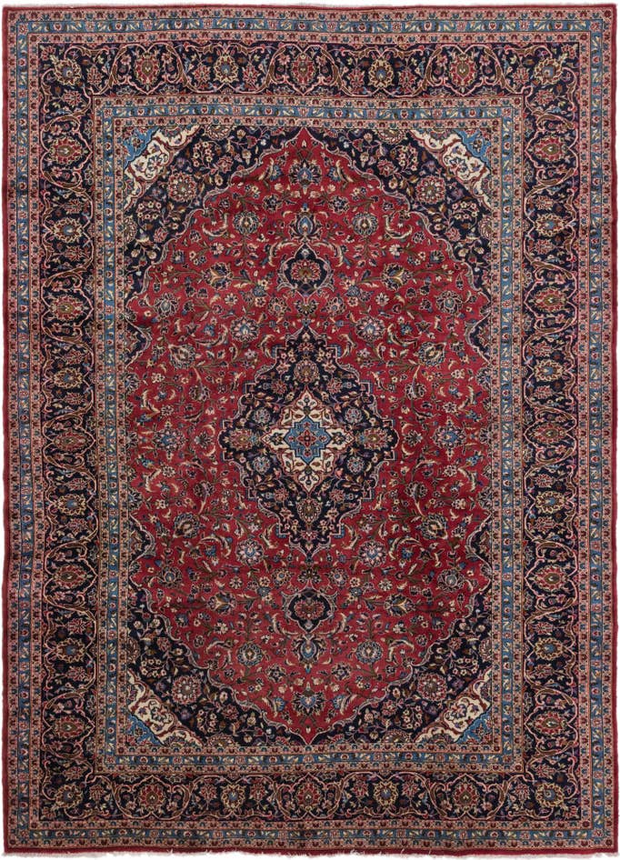 Detail image of 9' 9 x 13' 3 Hand Knotted Kashan Persian Wool Rug