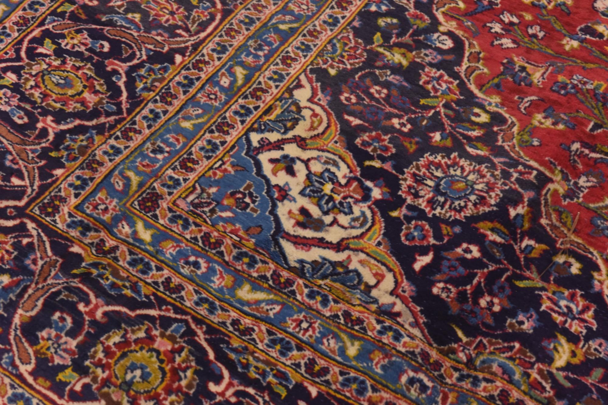 305cm x 385cm anudado a mano Kashan Alfombra Persa Lana