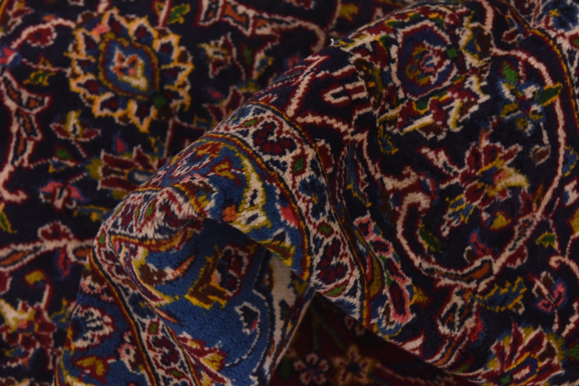 9' 6 x 12' 10 Hand Knotted Kashan Persian Wool Rug