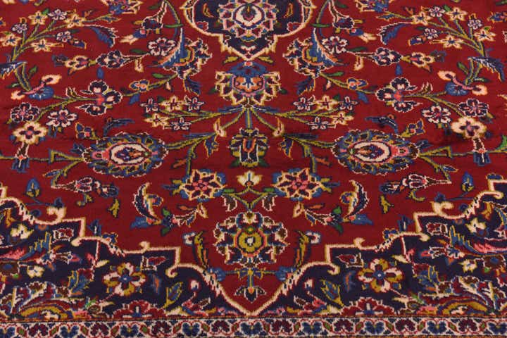 9' 6 x 12' 10 Hand Knotted Kashan Persian Wool Rug