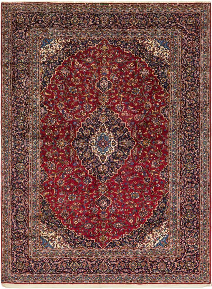 9' 6 x 12' 10 Hand Knotted Kashan Persian Wool Rug