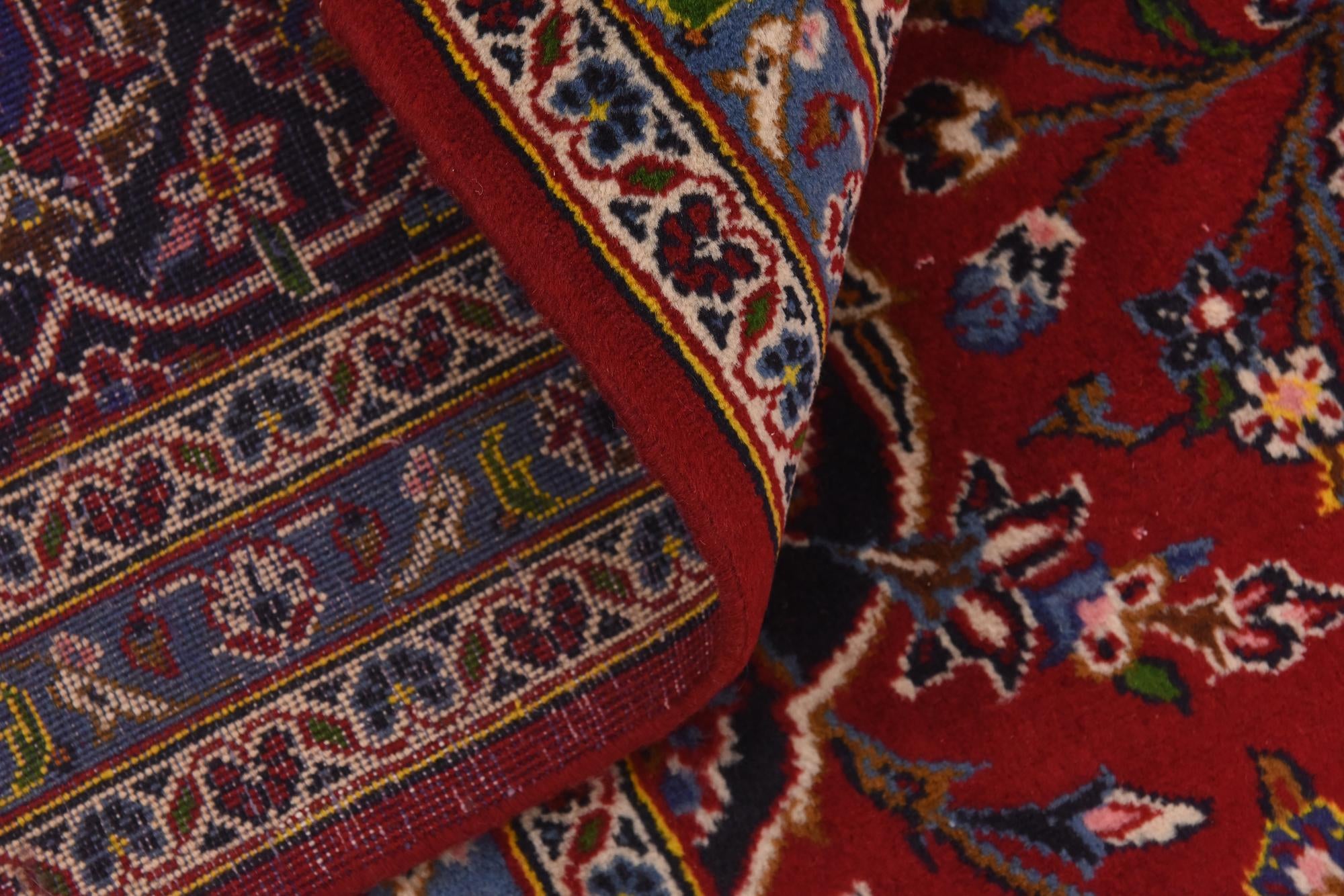 9' 8 x 13' 4 Hand Knotted Kashan Persian Wool Rug