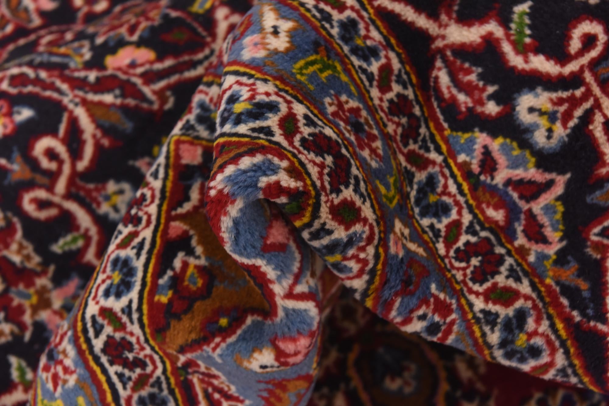 9' 8 x 13' 4 Hand Knotted Kashan Persian Wool Rug