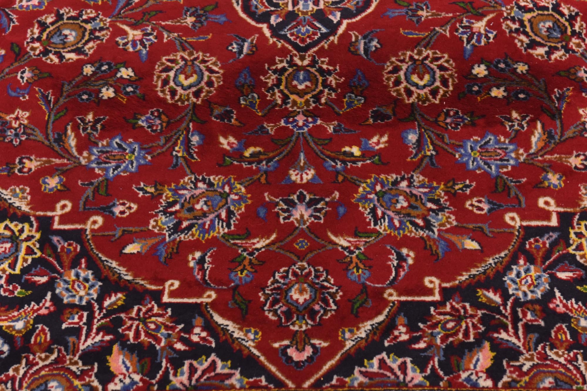 9' 8 x 13' 4 Hand Knotted Kashan Persian Wool Rug