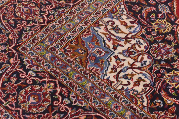 9' 8 x 13' 4 Hand Knotted Kashan Persian Wool Rug