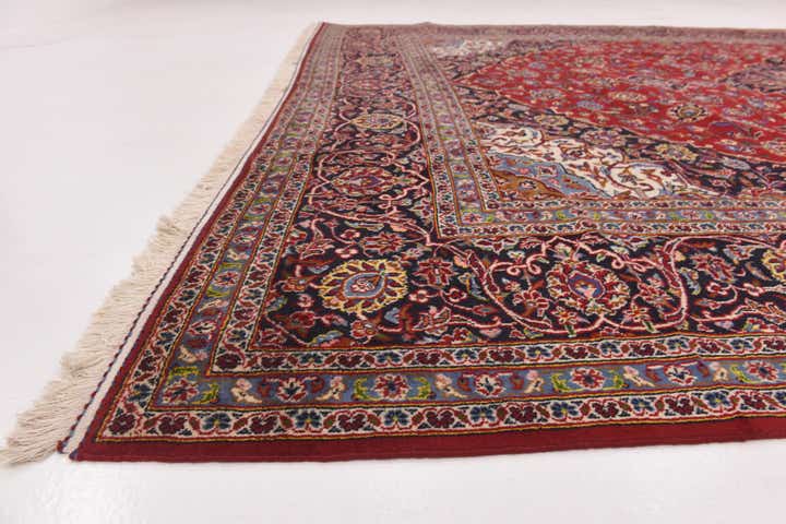 9' 8 x 13' 4 Hand Knotted Kashan Persian Wool Rug
