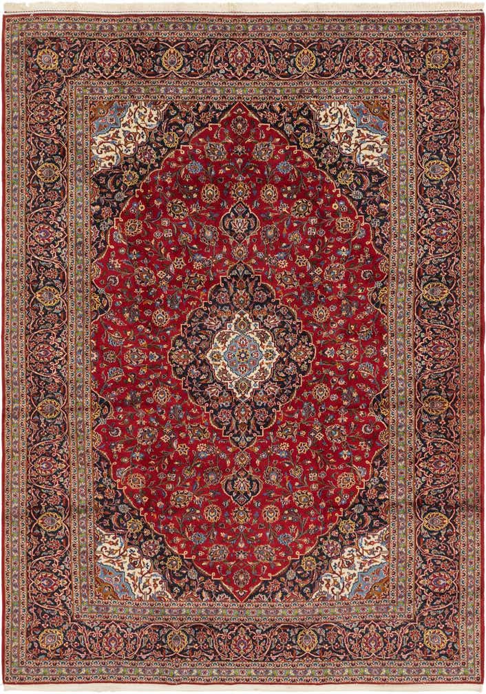 9' 8 x 13' 4 Hand Knotted Kashan Persian Wool Rug