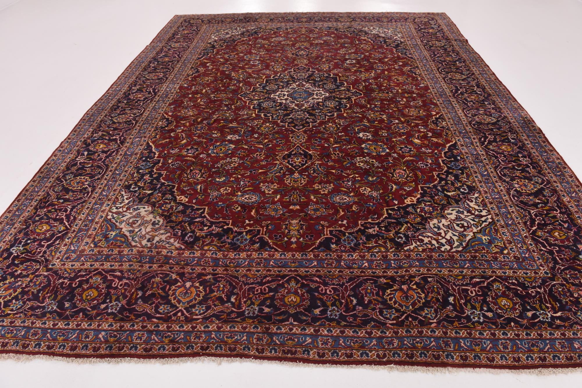 300cm x 395cm anudado a mano Kashan Alfombra Persa Lana