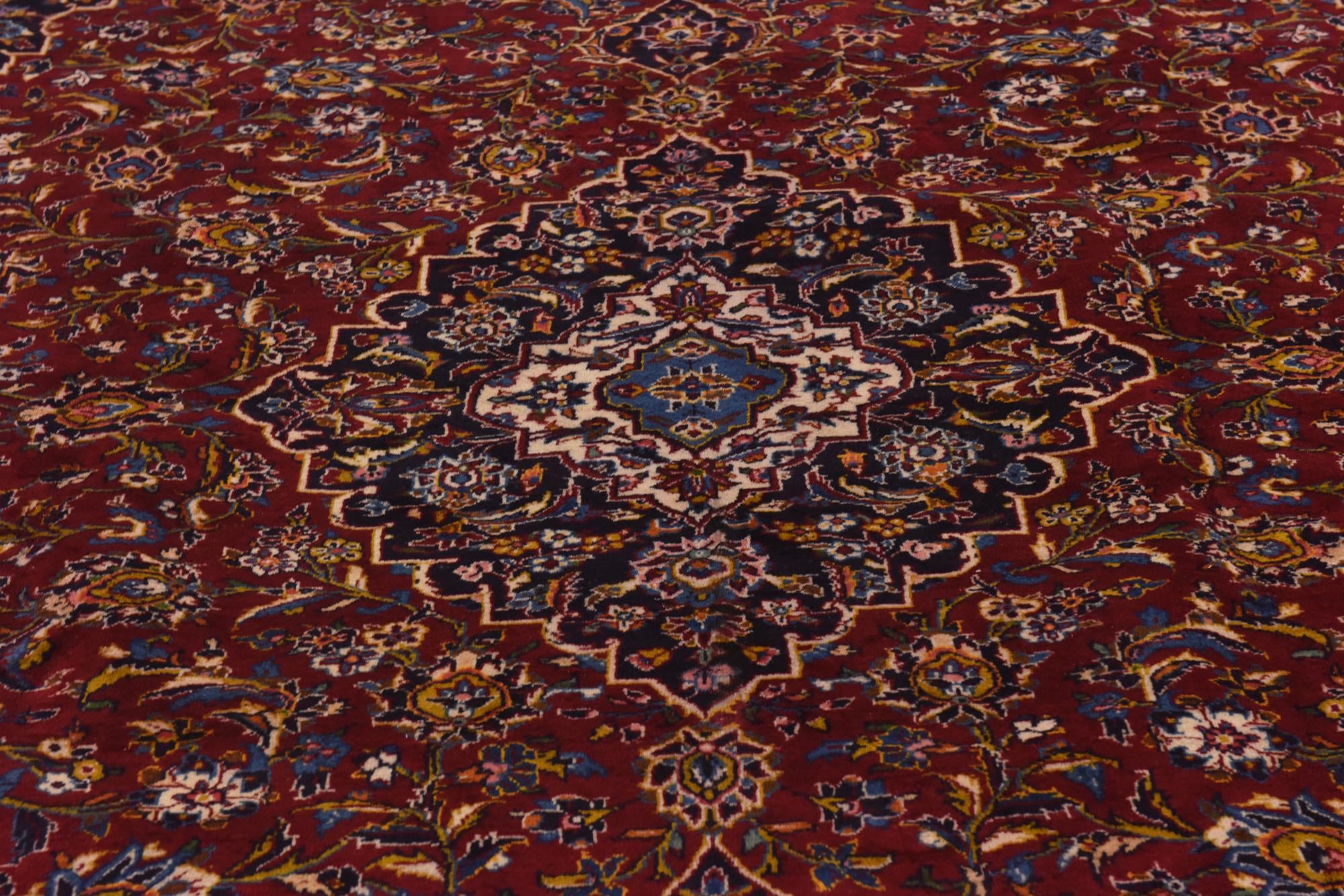 300cm x 395cm anudado a mano Kashan Alfombra Persa Lana