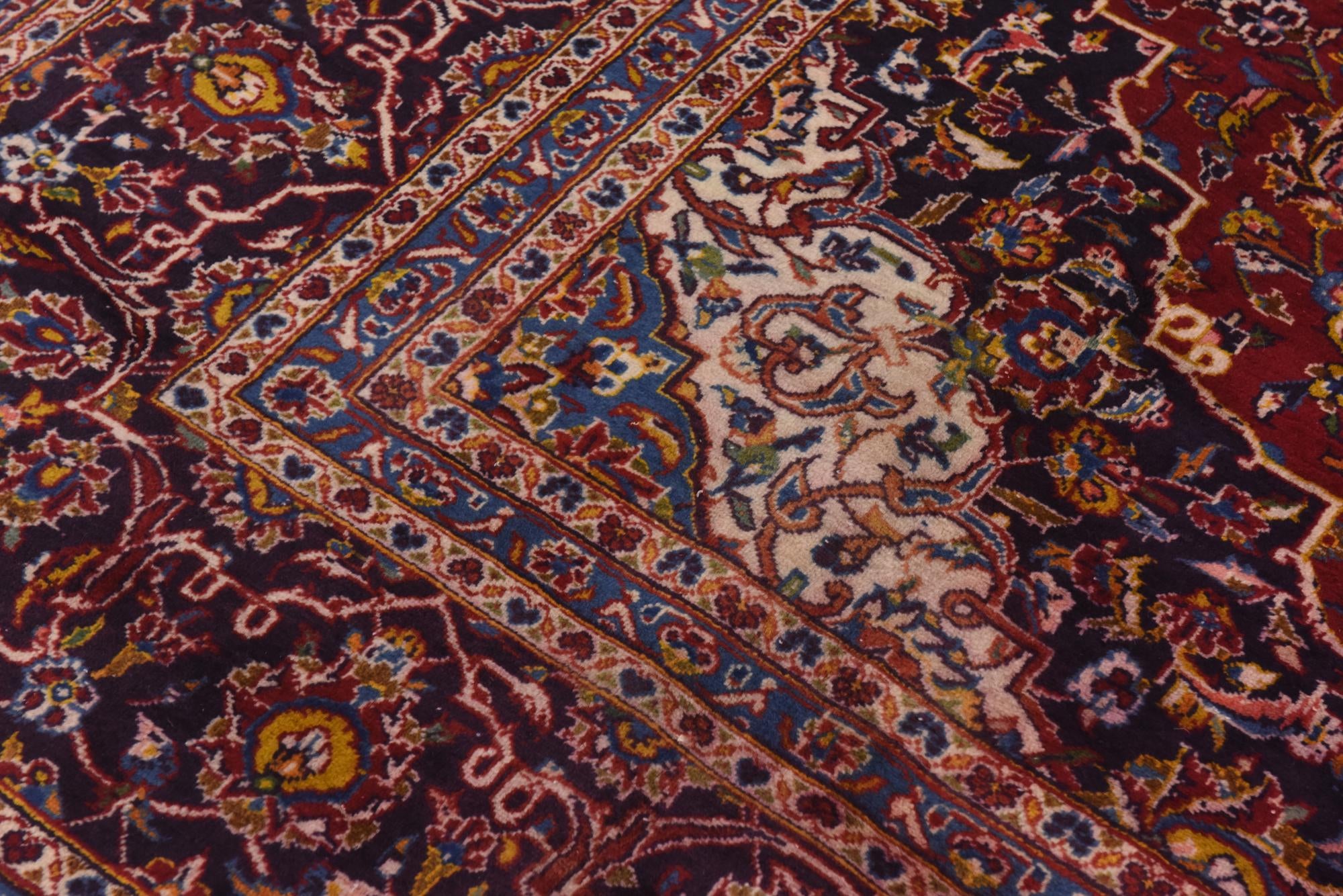 300cm x 395cm anudado a mano Kashan Alfombra Persa Lana