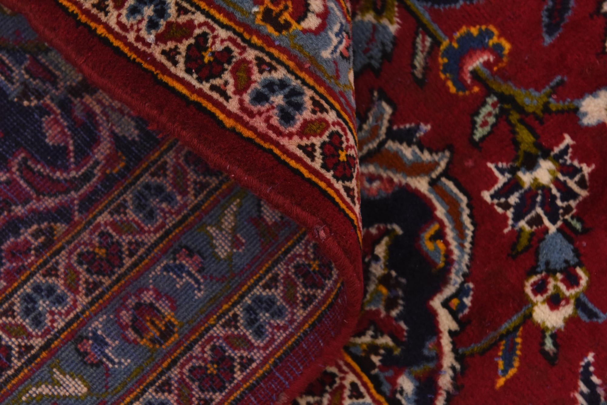 9' 9 x 13' Hand Knotted Kashan Persian Wool Rug