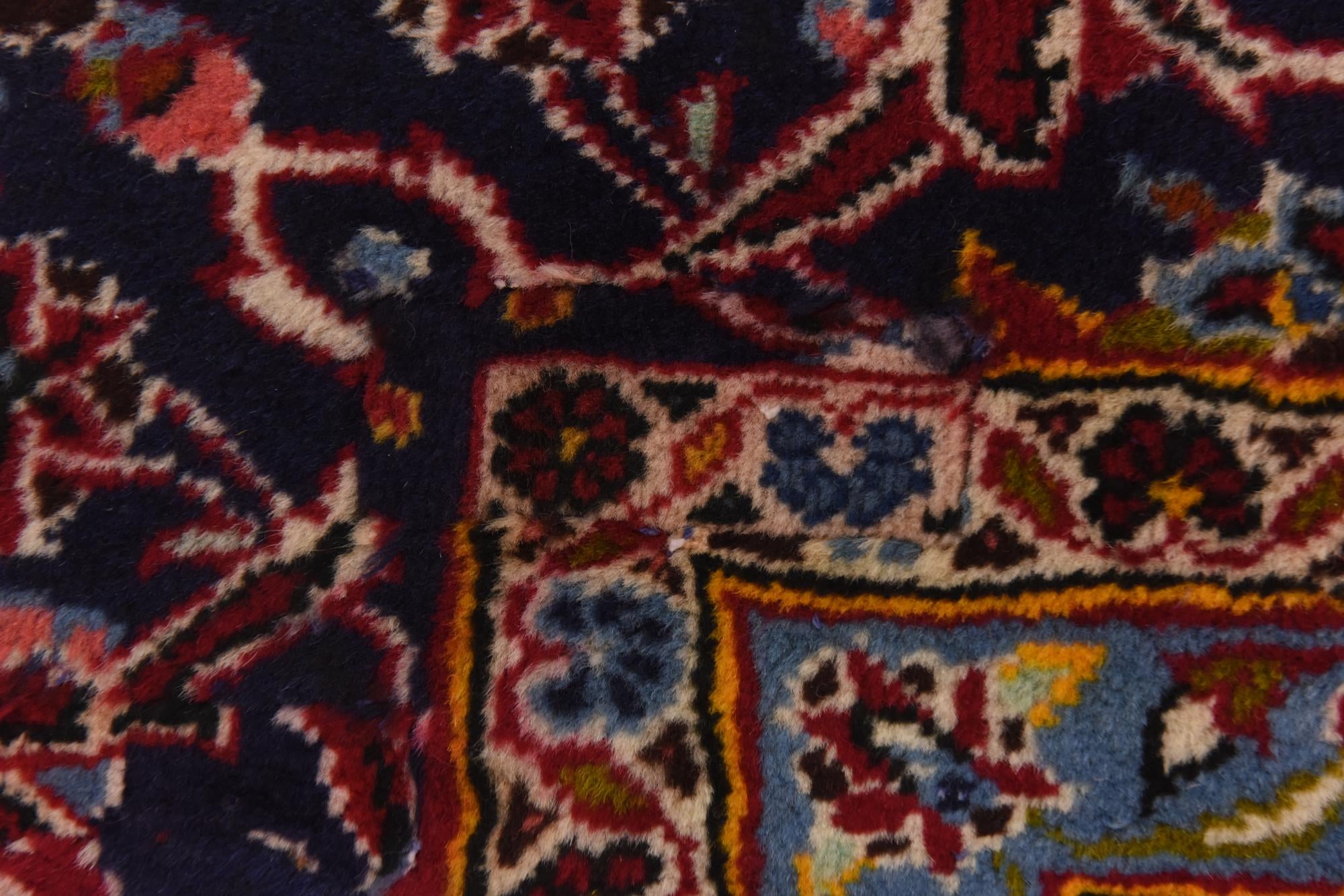 9' 9 x 13' Hand Knotted Kashan Persian Wool Rug