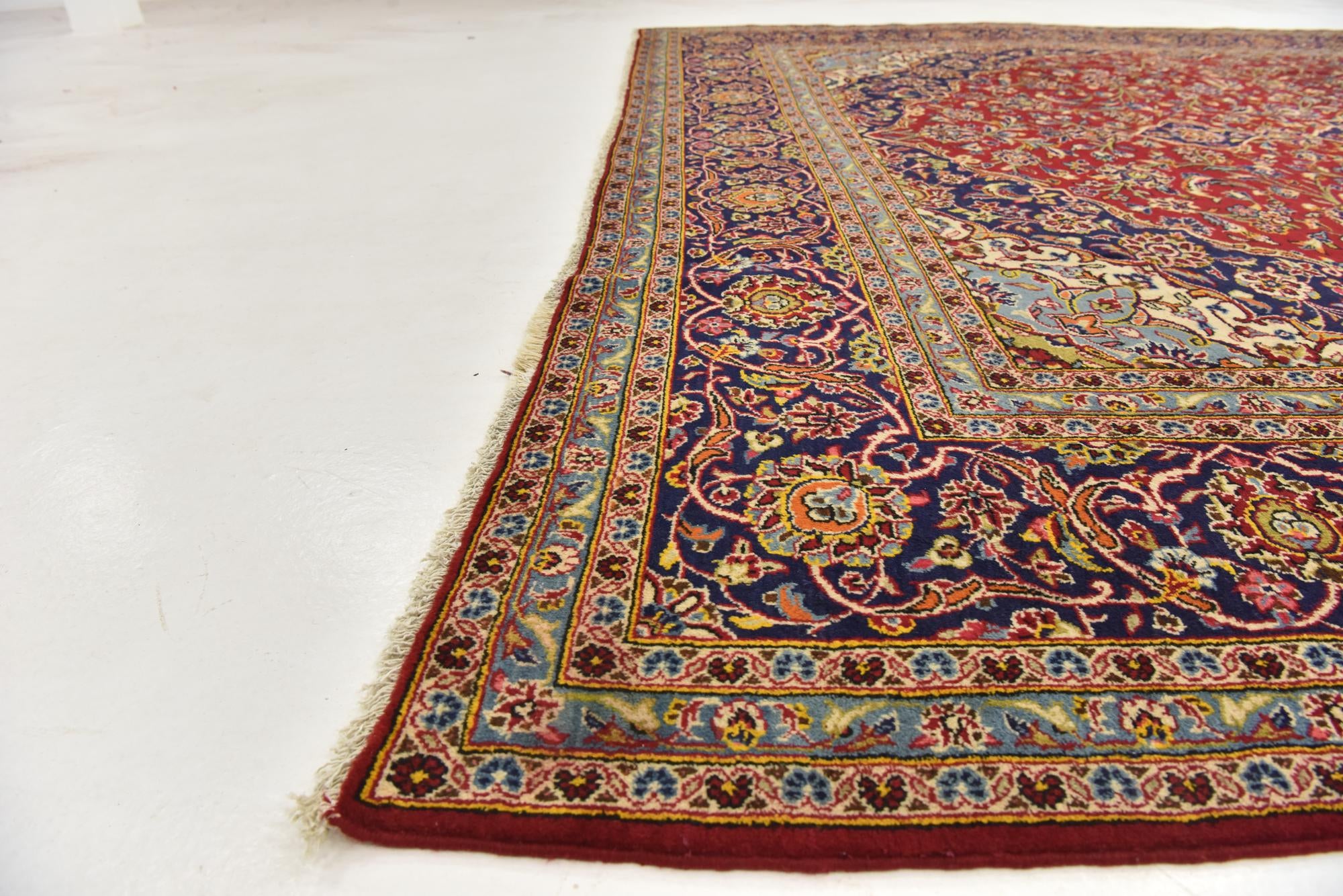 295cm x 400cm anudado a mano Kashan Alfombra Persa Lana