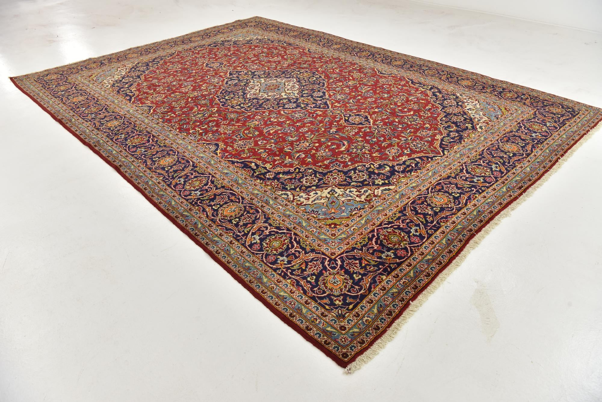 295cm x 400cm anudado a mano Kashan Alfombra Persa Lana