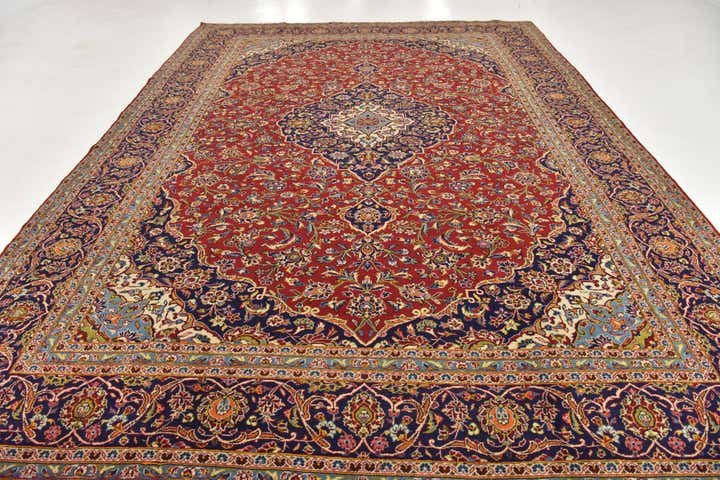 295cm x 400cm anudado a mano Kashan Alfombra Persa Lana