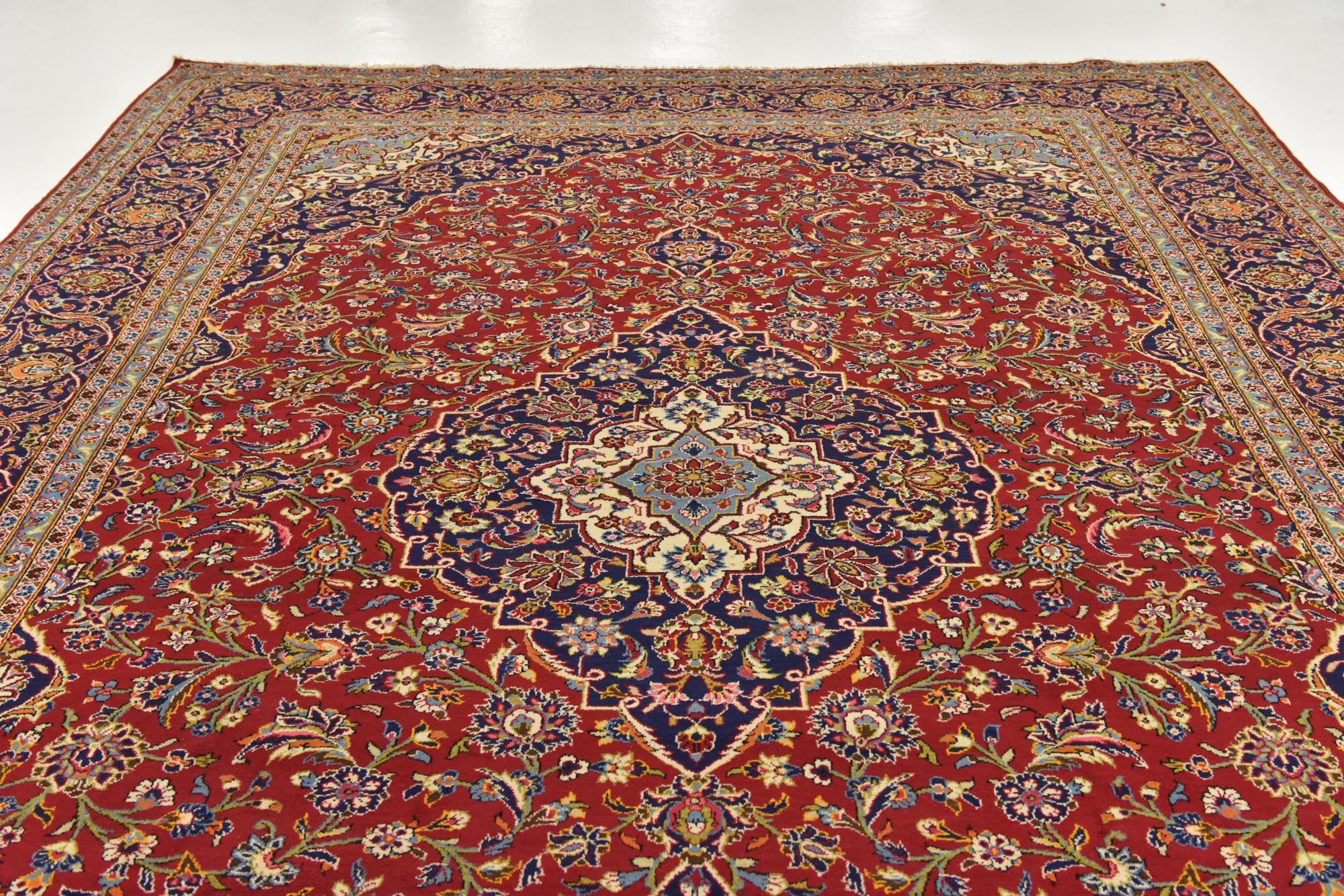 295cm x 400cm anudado a mano Kashan Alfombra Persa Lana