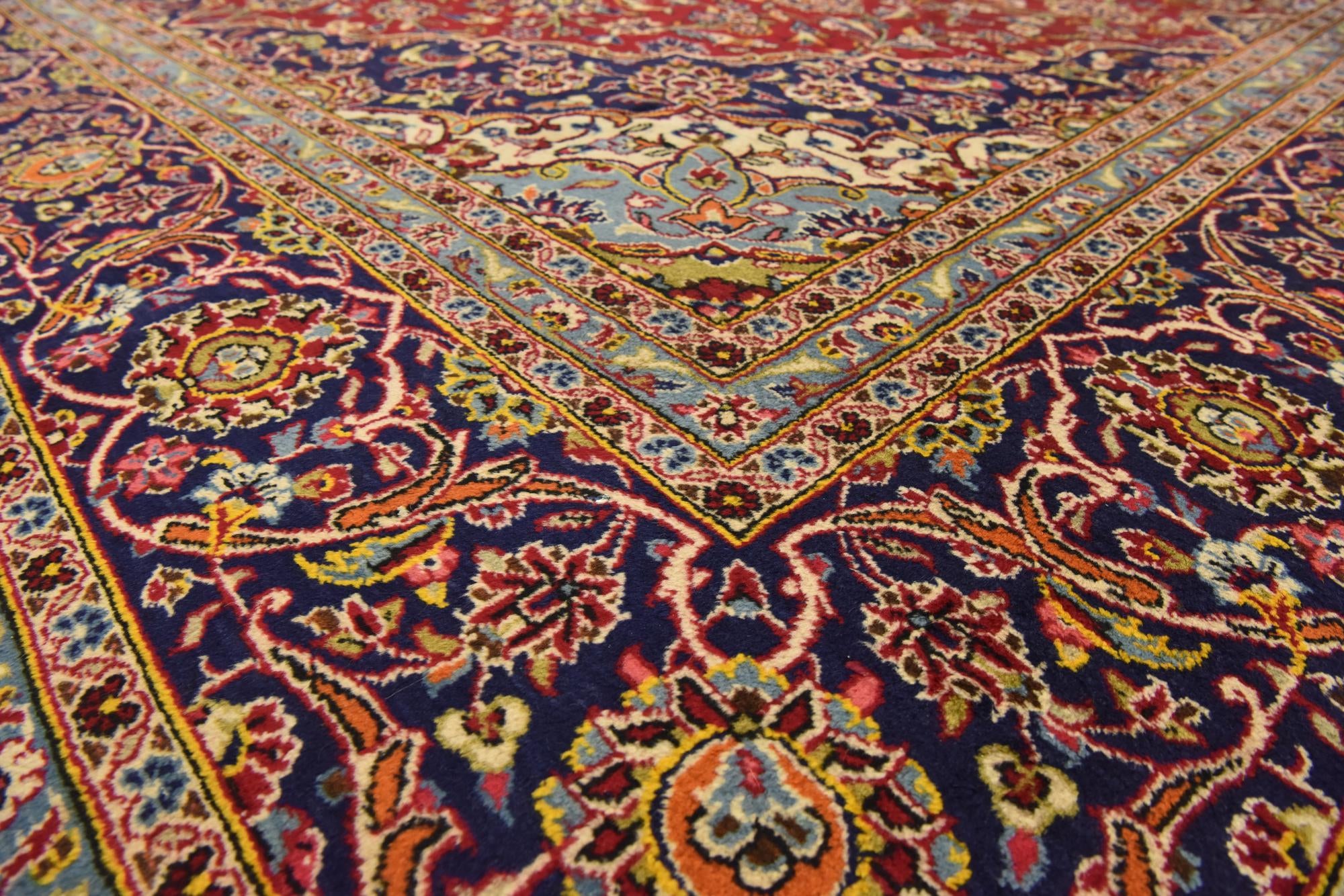 295cm x 400cm anudado a mano Kashan Alfombra Persa Lana