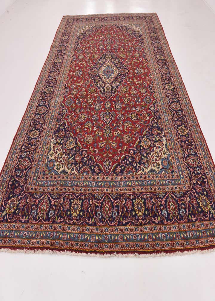 9' 8 x 13' 2 Hand Knotted Kashan Persian Wool Rug