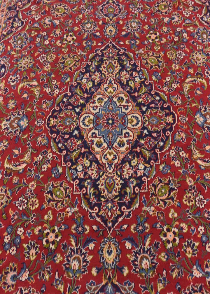 9' 8 x 13' 2 Hand Knotted Kashan Persian Wool Rug