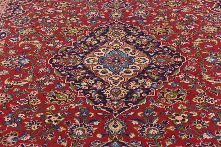 9' 8 x 13' 2 Hand Knotted Kashan Persian Wool Rug
