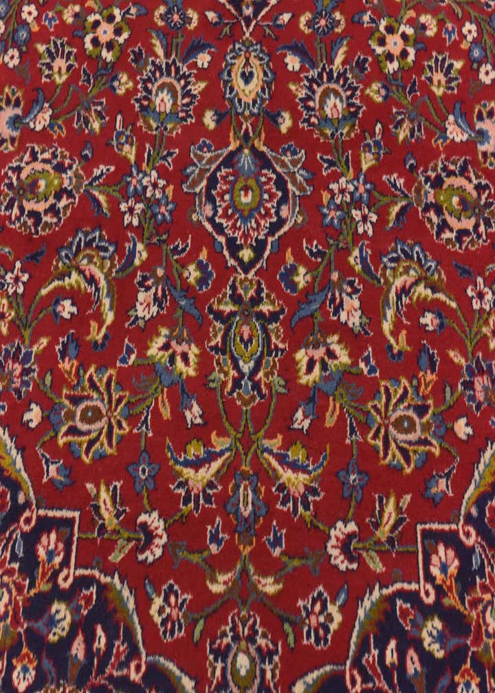 9' 8 x 13' 2 Hand Knotted Kashan Persian Wool Rug