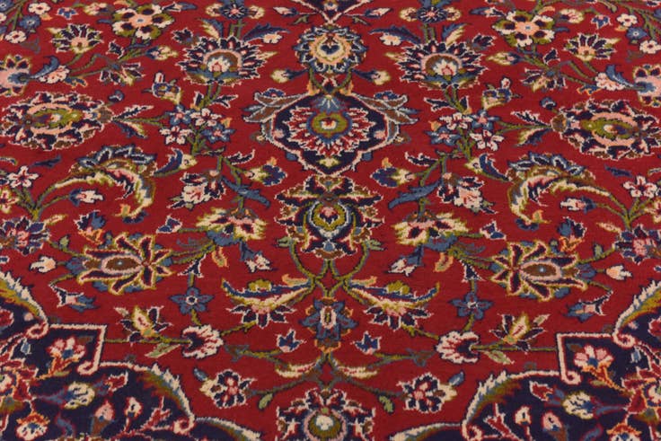 Detail image of 9' 8 x 13' 2 Hand Knotted Kashan Persian Wool Rug