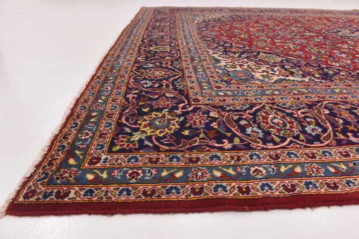 9' 8 x 13' 2 Hand Knotted Kashan Persian Wool Rug