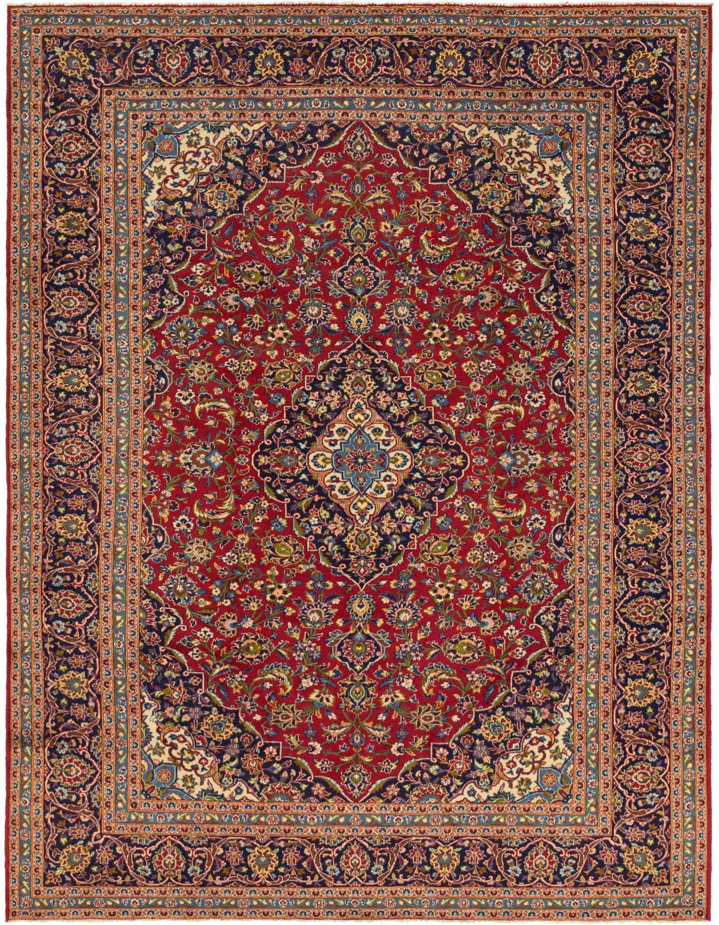 9' 8 x 13' 2 Hand Knotted Kashan Persian Wool Rug